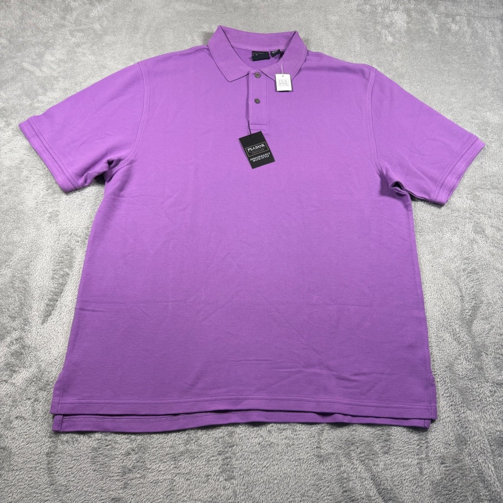 Jos. A. Bank Polo Shirt Mens XL Purple Traveler Traditional Fit Short Sleeve NWT